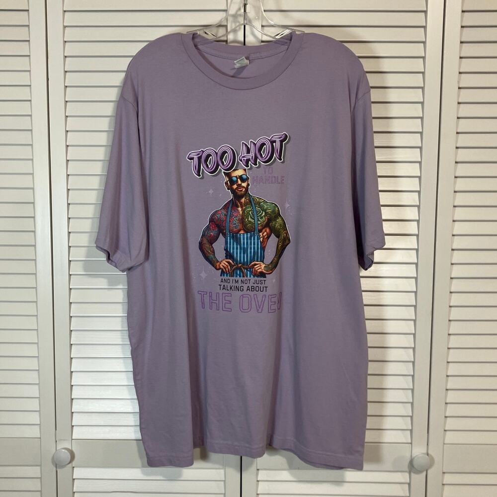 Lane Seven Purple Too Hot Graphic Cotton T-shirt Unisex 2XL